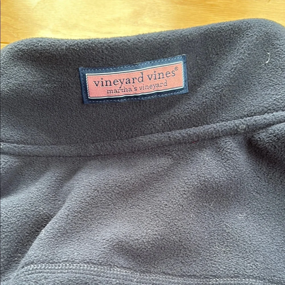 Vineyard Vines Nautical Navy Fleece Pullover with Blue Accent
